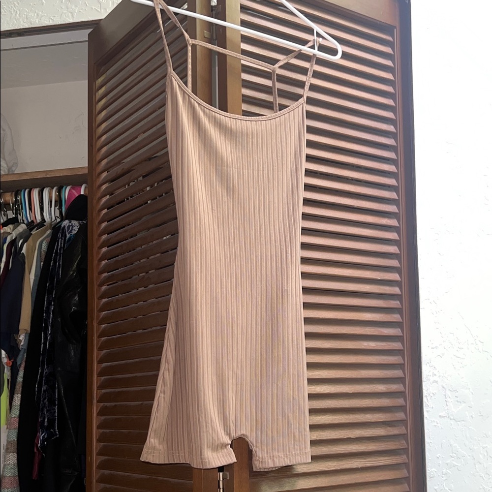 SHEIN Taupe Ribbed Jumpsuit